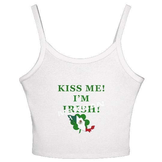 St Patrick’S “Kiss Me I’M Mexican ” Women's Spaghetti Strap Tank Top