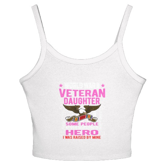 Proud World War 2 Veteran Daughter I Was Raised By Women's Spaghetti Strap Tank Top