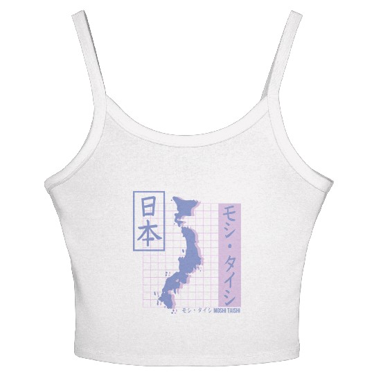 Vaporwave Pastel Japanese Streetwear Aesthetic Women's Spaghetti Strap Tank Top
