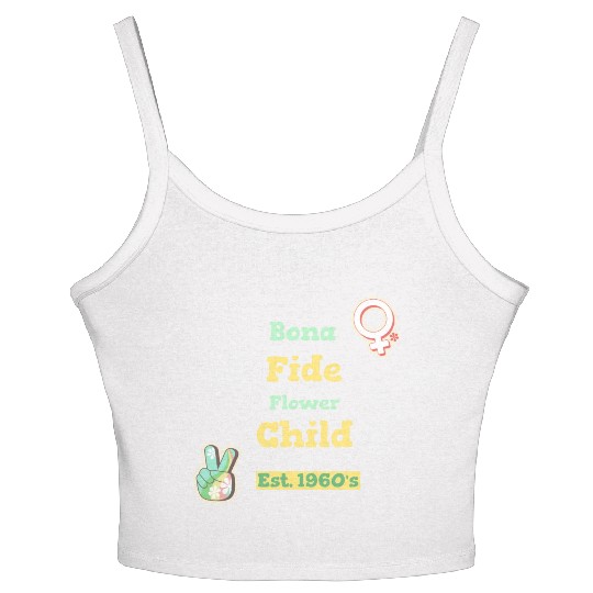 DESIGNBona Fide Flower Child Est 1960s Women's Spaghetti Strap Tank Top