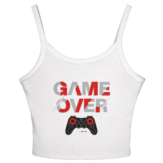Vector game over typography with controller Women's Spaghetti Strap Tank Top