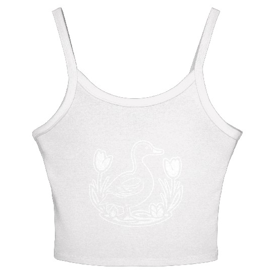 Duck Bird Nature Pond Women's Spaghetti Strap Tank Top