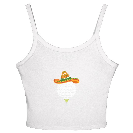 Margarita Golf Ball Mexican Sombrero Women's Spaghetti Strap Tank Top