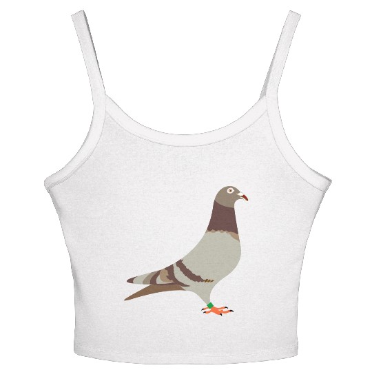 Red brown racing pigeon logo for racing pigeon ent Women's Spaghetti Strap Tank Top