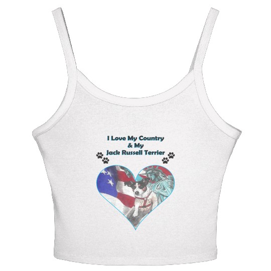 I Love My Country My Jack Russell Terrier Women's Spaghetti Strap Tank Top
