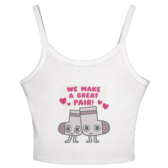 We Make A Great Pair Socks Lovers Valentines Women's Spaghetti Strap Tank Top