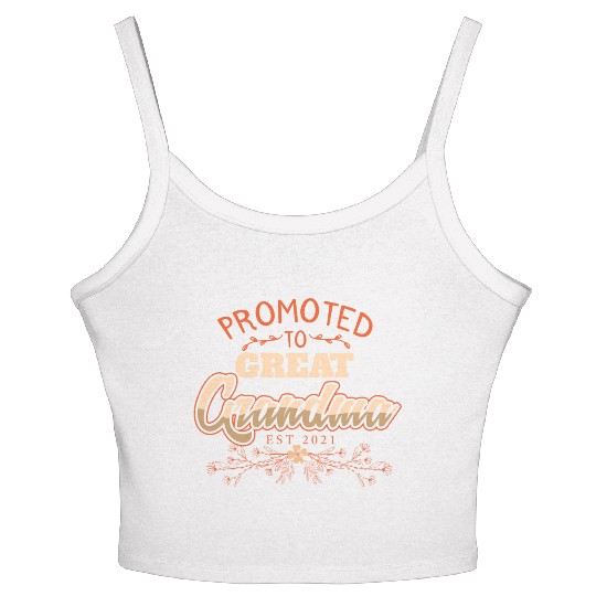 Promoted To Great Grandma Baby Reveal Gift Women's Spaghetti Strap Tank Top