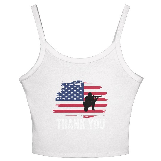 Thank You Us Flag Memorial Day Women's Spaghetti Strap Tank Top