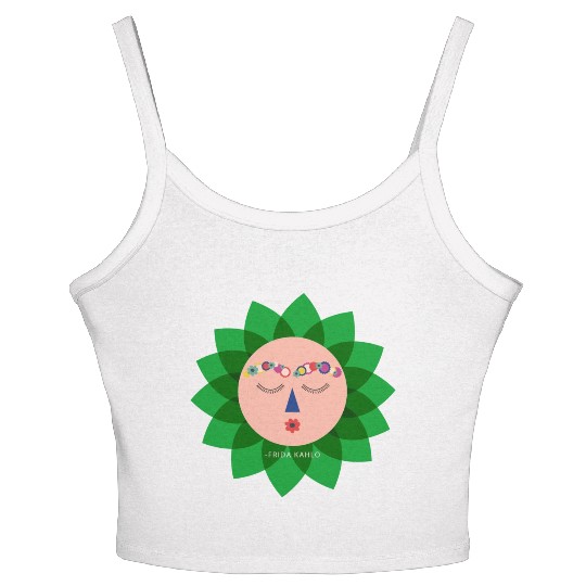 Cute Colorful Frida Kahlo Portrait Mexican Sun Women's Spaghetti Strap Tank Top