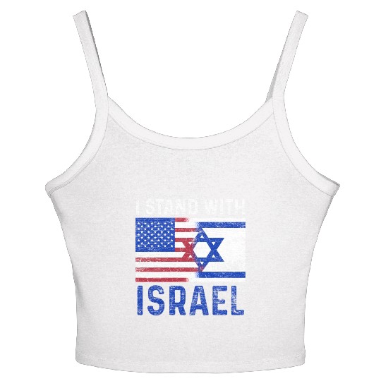 Us Flag I Stand With Israel Women's Spaghetti Strap Tank Top