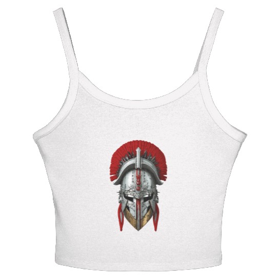 Warrior helmet illustration Women's Spaghetti Strap Tank Top