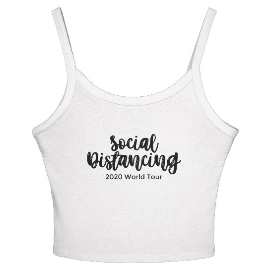Social Distancing 2020 World Tour black hipster Women's Spaghetti Strap Tank Top