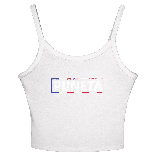 Patriotic Puerto Rico Puneta Flag Women's Spaghetti Strap Tank Top