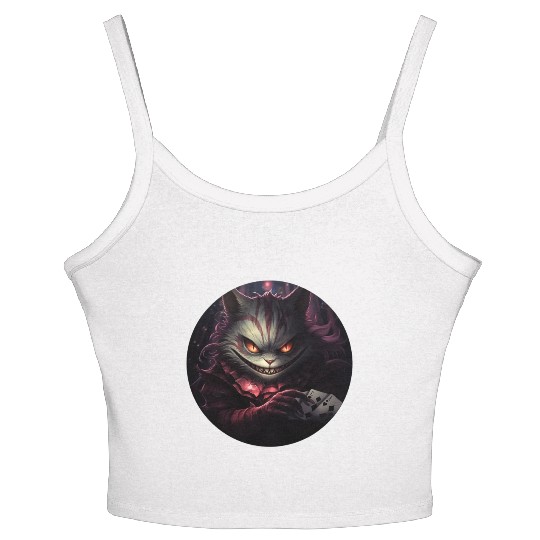 Cheshire Cat Playing Cards Women's Spaghetti Strap Tank Top