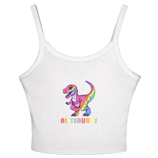 Allysaurus LGBT Transgender Dino Rainbow Lesbian Women's Spaghetti Strap Tank Top