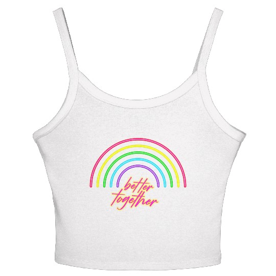 Better Together Neon Rainbow vintage Women's Spaghetti Strap Tank Top