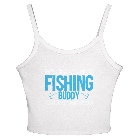Fishing Son Angling Fisher Fisherman Women's Spaghetti Strap Tank Top
