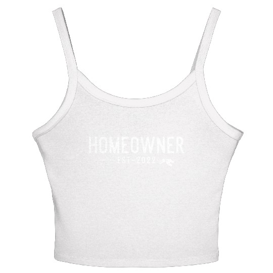Homeowner 2022 First Time Home Owner Proud His Her Women's Spaghetti Strap Tank Top