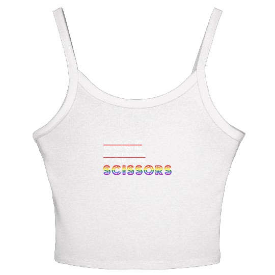 Rock Paper Scissors LGBT For Lesbians Lesbian Gay Women's Spaghetti Strap Tank Top