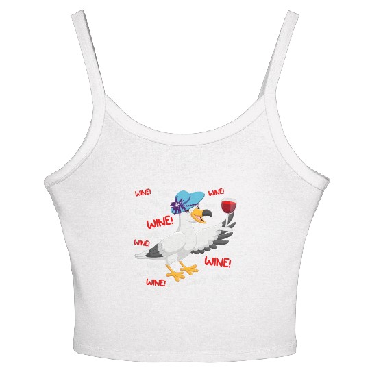 Seagull Women's Spaghetti Strap Tank Top Wine Lover North German Seagulls