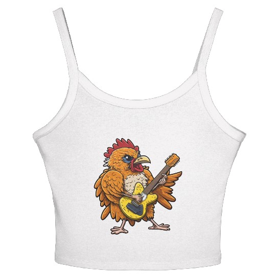 Groovy Cheese: Strumming to Cheesy Melodies Women's Spaghetti Strap Tank Top