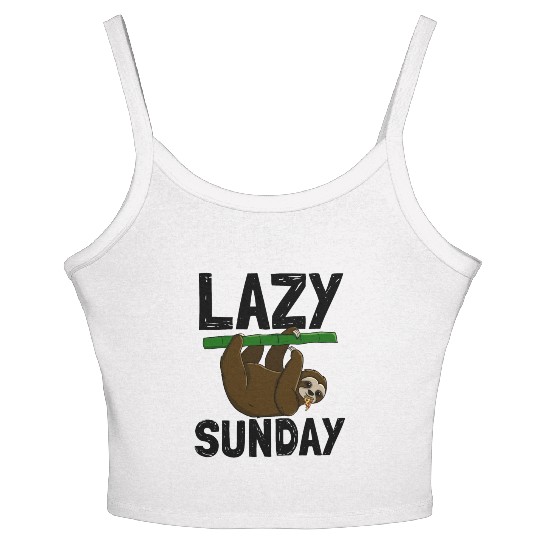 Lazy Sunday Sloth Women's Spaghetti Strap Tank Top