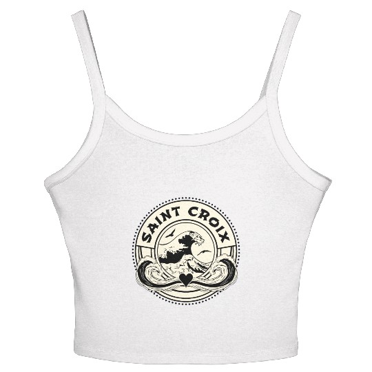 Saint Croix Caribbean Sea Waves Women's Spaghetti Strap Tank Top