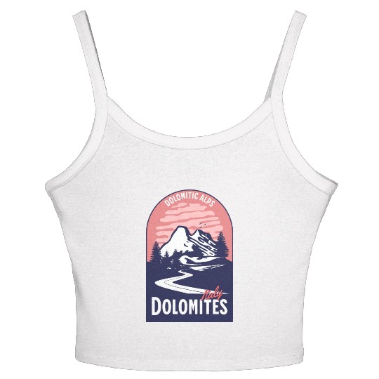 Dolomites Italy Mountain Sunset Women's Spaghetti Strap Tank Top