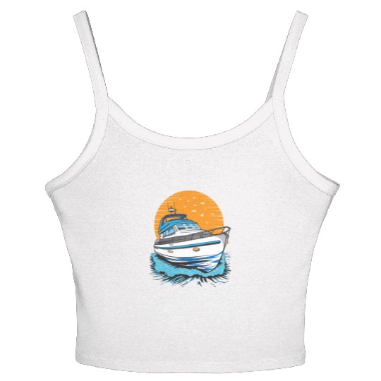 I Love Motor Boat Parade Motorboating Quote Women's Spaghetti Strap Tank Top