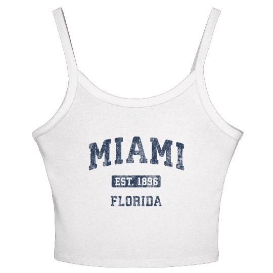 Miami Florida Fl Athletic Sports Women's Spaghetti Strap Tank Top