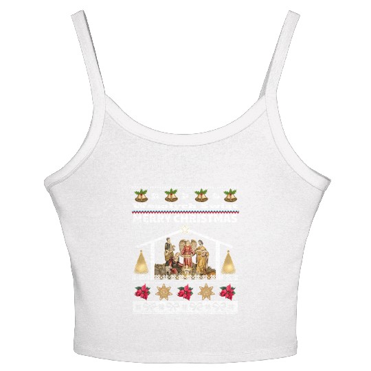 Polish Wesolych Swiat Nativity Scene Jesus Born Women's Spaghetti Strap Tank Top