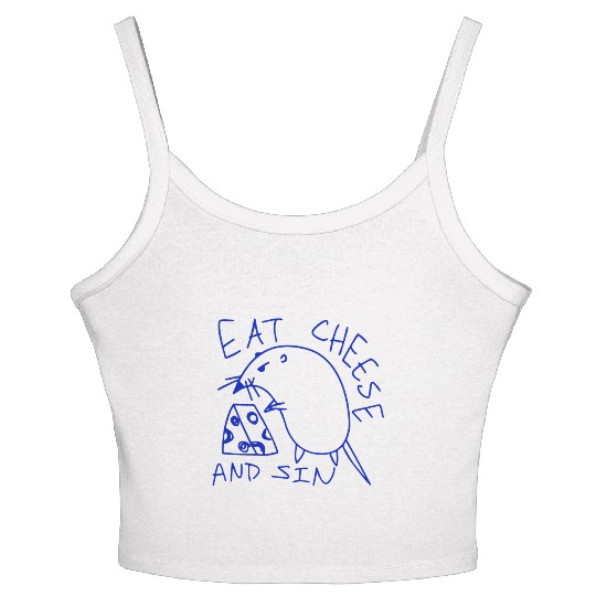 Eat cheese and sin Women's Spaghetti Strap Tank Top