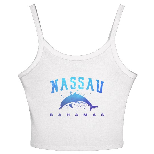sau Bahamas Beach Snorkel Scuba Diving Dolphin Women's Spaghetti Strap Tank Top