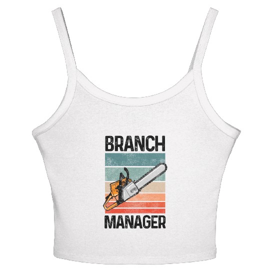 Branch Manager Meme Chainsaw Profession Manager Women's Spaghetti Strap Tank Top