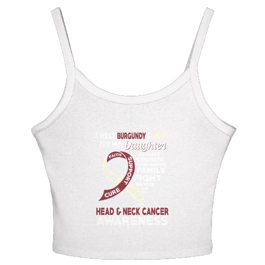 I Wear Burgundy Ivory For My Daughter Head Neck Women's Spaghetti Strap Tank Top