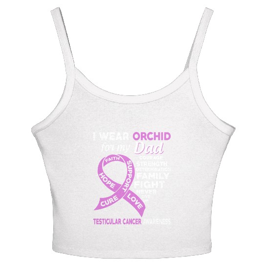 I Wear Orchid For My Dad Testicular Cancer Women's Spaghetti Strap Tank Top
