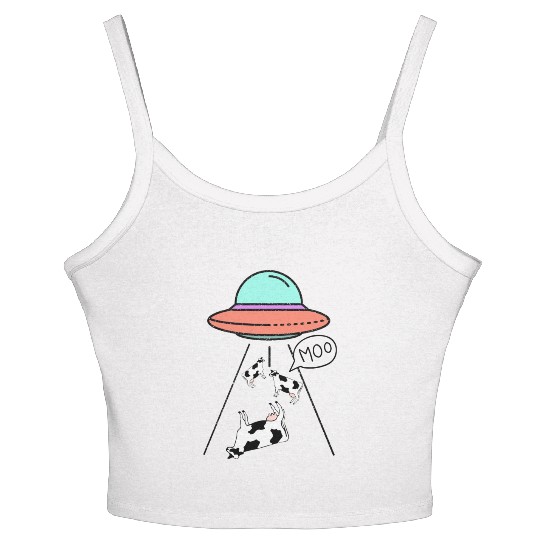 MOO the Truth Is Out There Area 51 Alien Ufo Women's Spaghetti Strap Tank Top