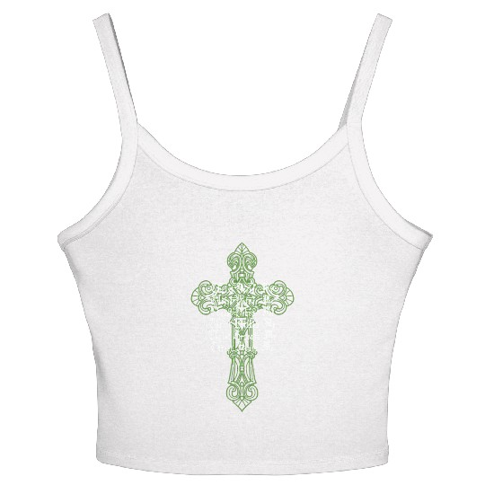 St Patrick's Day Celtic Cross Prayer Christian Att Women's Spaghetti Strap Tank Top
