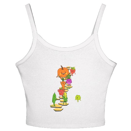 Farm Harvest Green Women's Spaghetti Strap Tank Top- From Garden to barn
