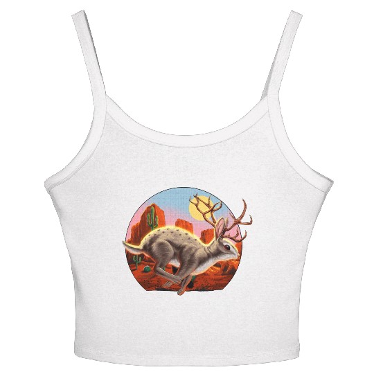 Jackalope Cryptid Rabbit Women's Spaghetti Strap Tank Top