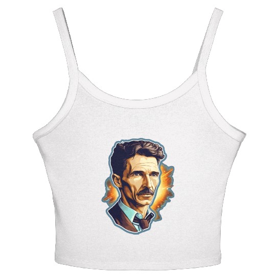 Nikola Tesla Physics Nerd Geek Natural Sciences Women's Spaghetti Strap Tank Top