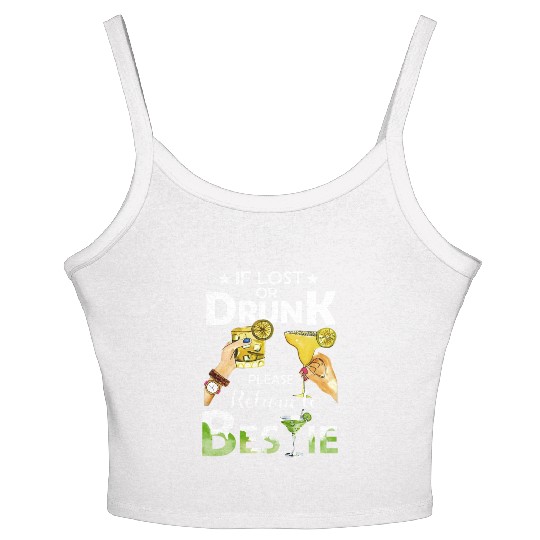 If Lost Or Drunk Please Return To Bestie Margarita Women's Spaghetti Strap Tank Top