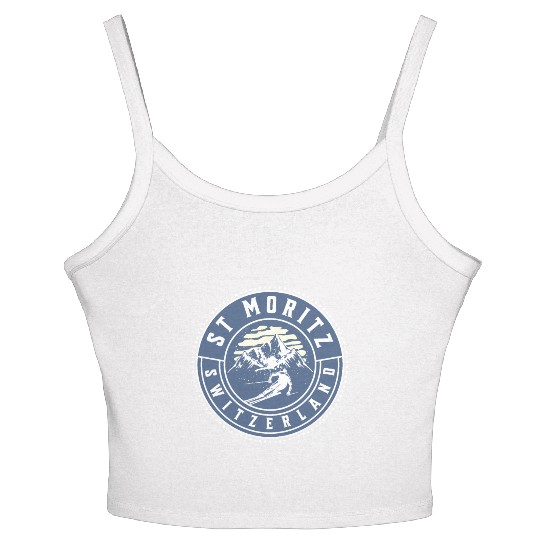 Saint Moritz Switzerland Skiing Women's Spaghetti Strap Tank Top