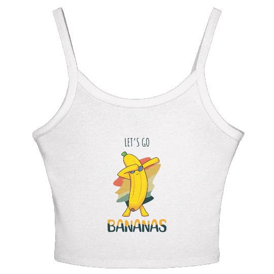 Vintage Funny Banana Meme Let Us Go Banana Women's Spaghetti Strap Tank Top