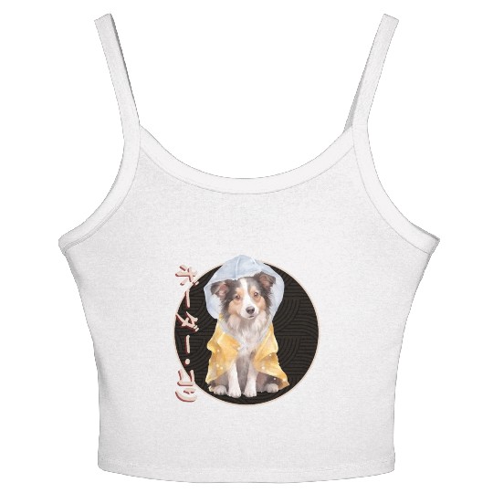 Japanese Border Collie Puppy Women's Spaghetti Strap Tank Top