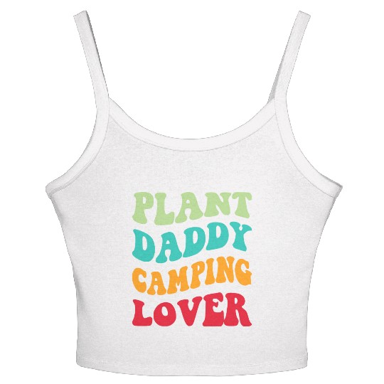 Plant Daddy Camping Lover Women's Spaghetti Strap Tank Top