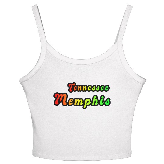 Memphis Tennessee rainbow design Women's Spaghetti Strap Tank Top