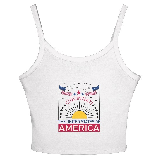 Welcome to Cincinnati Ohio Women's Spaghetti Strap Tank Top