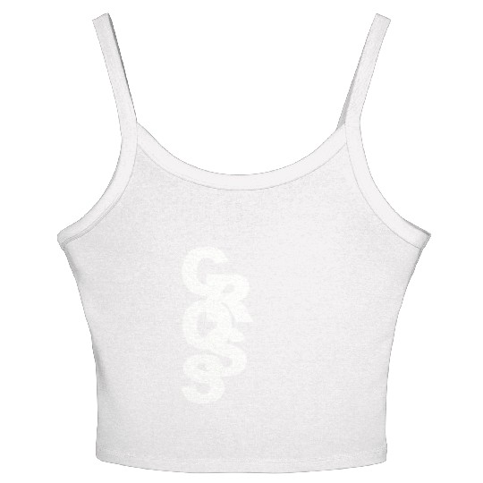 Cross Country Running Stacked Font Play Stylishs, Women's Spaghetti Strap Tank Top