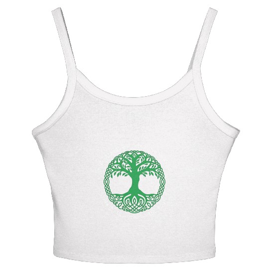 Pagan Celtic Wiccan As Above So Below Green Tree Women's Spaghetti Strap Tank Top